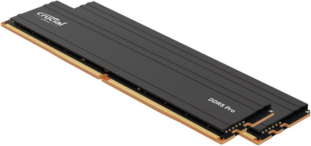 CP2K24G56C46U5 Crucial Pro RAM 48GB Kit DDR5 5600MHz CL46 Crucial Pro RAM 48GB Kit (2x24GB) DDR5 5600MHz (PC5 44800) CL46 1.1V XMP 3.0 & AMD EXPO Desktop Memory - RUGGED BLACK - CP2K24G56C46U5