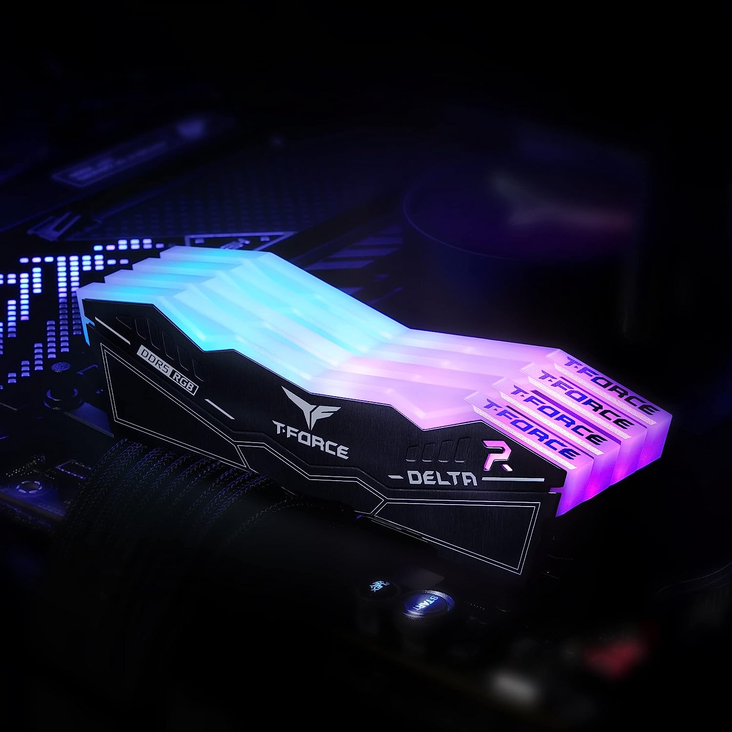FF3D532G6400HC40BDC0 T Force Delta RGB DDR5 32GB 6400MHz CL40 RAM TEAMGROUP T-Force Delta RGB DDR5 32GB RAM Kit (2x16GB) 6400MHz CL40 (PC5-51200) 288-Pin Desktop Memory Module Ram - Black - FF3D532G6400HC40BDC01