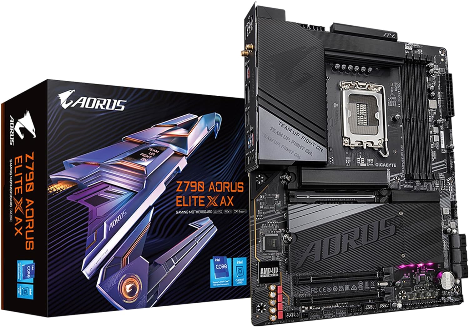 GIGABYTE Z790 AORUS Elite X AX (LGA 1700/ Intel/ Z790 X/ATX/ DDR5/ 4* M.2/ PCIe 5.0/ USB 3.2 Type-C/Wi-Fi 6E/ 2.5GbE LAN/Q-Flash Plus/EZ-Latch Plus/Motherboard)