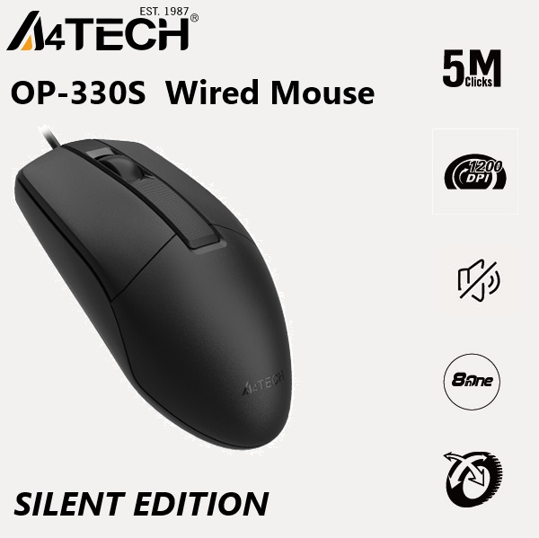 A4TECH-OP-330S A4TECH OP-330S USB Wired Silent Mouse 1200 DPI A4TECH OP-330S Wired Mouse