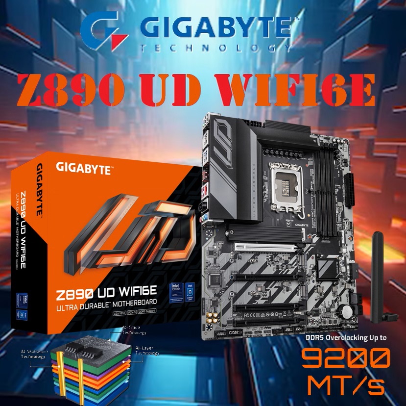 GIG-Z890-UD-WIFI6E Z890 UD WIFI6E Core Ultra Motherboard LGA1851 GIGABYTE Z890 UD WIFI6E Intel Core Ultra (Series 2) LGA 1851 Motherboard
