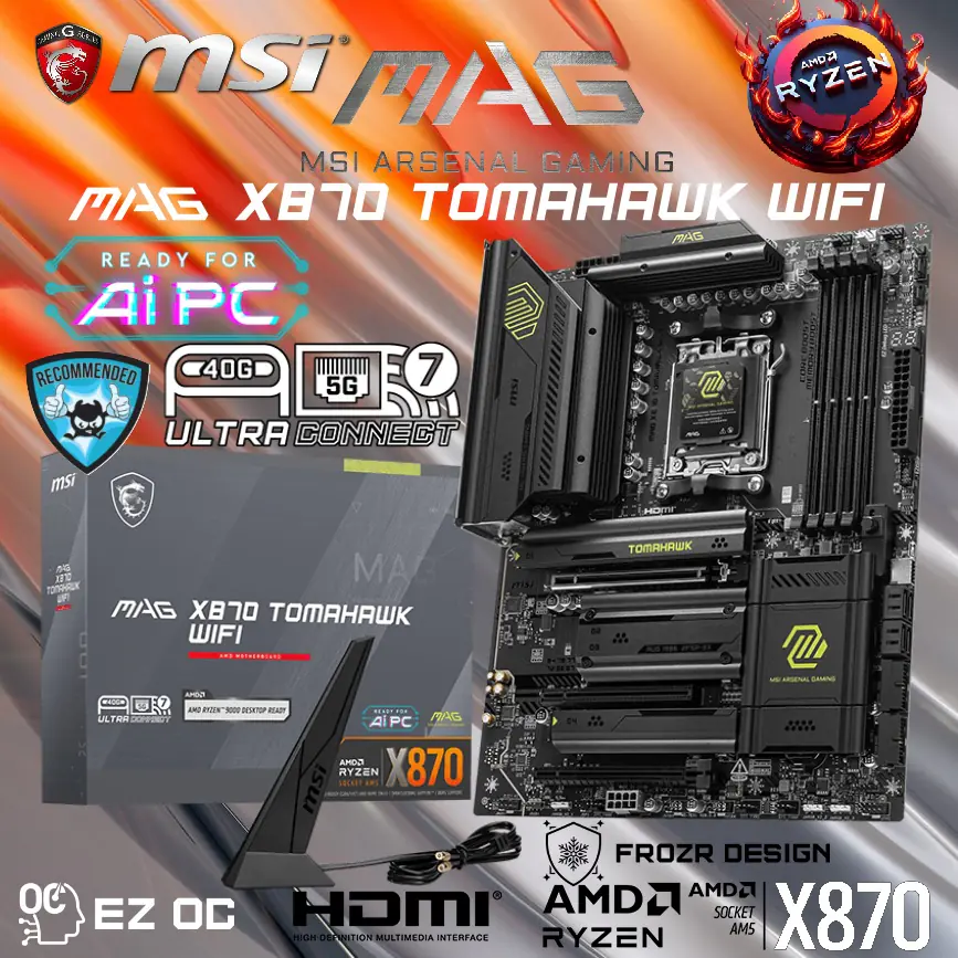 911-7E51-005 MAG X870 TOMAHAWK WIFI AM5 ATX Motherboard MSI MAG X870 TOMAHAWK WIFI AM5 ATX Gaming Motherboard