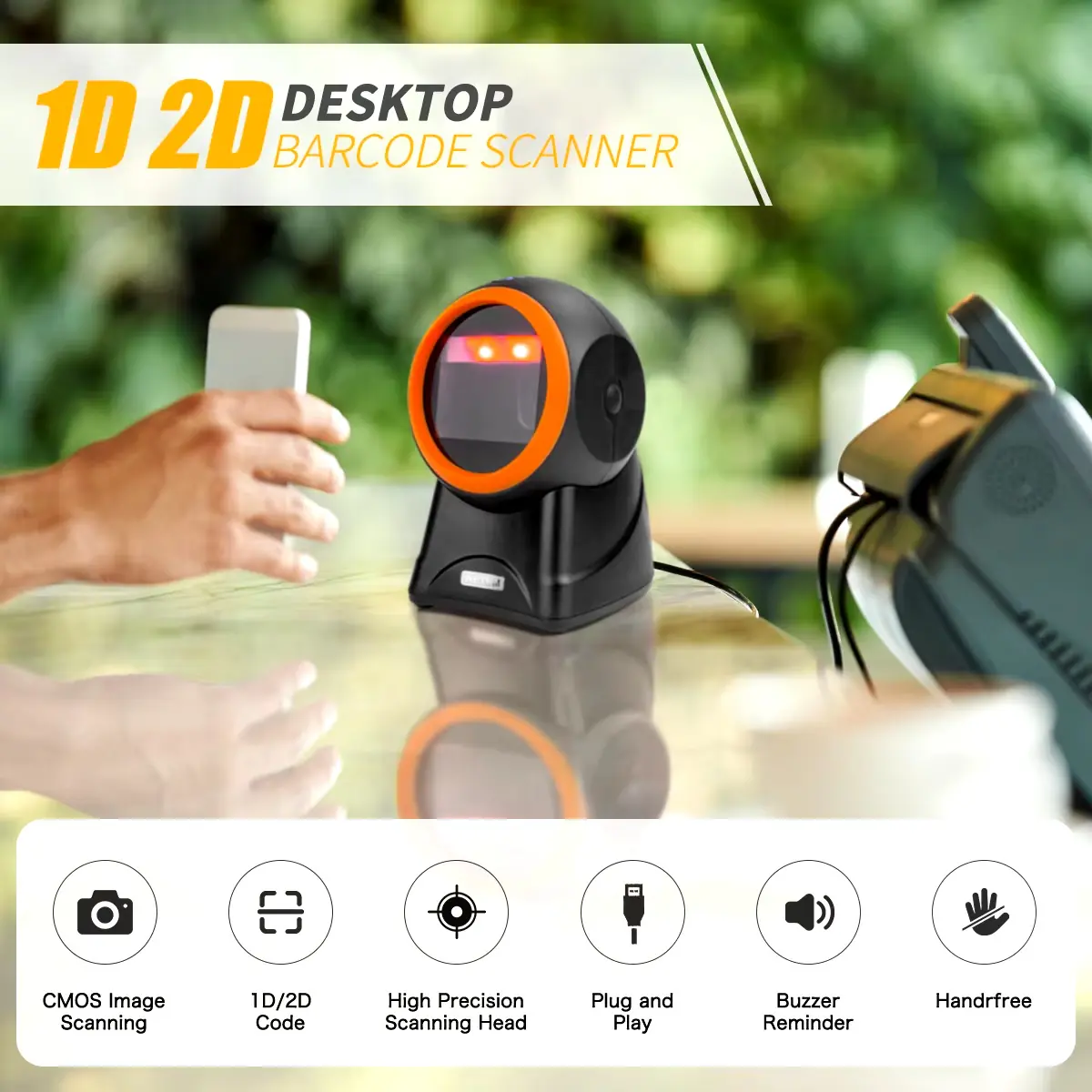 NT-2050 Omnidirectional Hands-Free QR BarCode Scanner NETUM NT-2050M/NT-2055L Omnidirectional Hands-Free QR Scanner