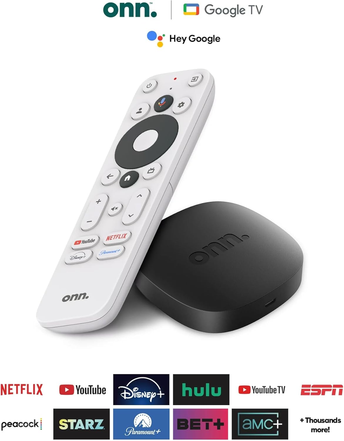 ONN-110125667 onn Google TV 4K Streaming Box w Chromecast onn. Google TV 4K Streaming Box with Chromecast Built-In