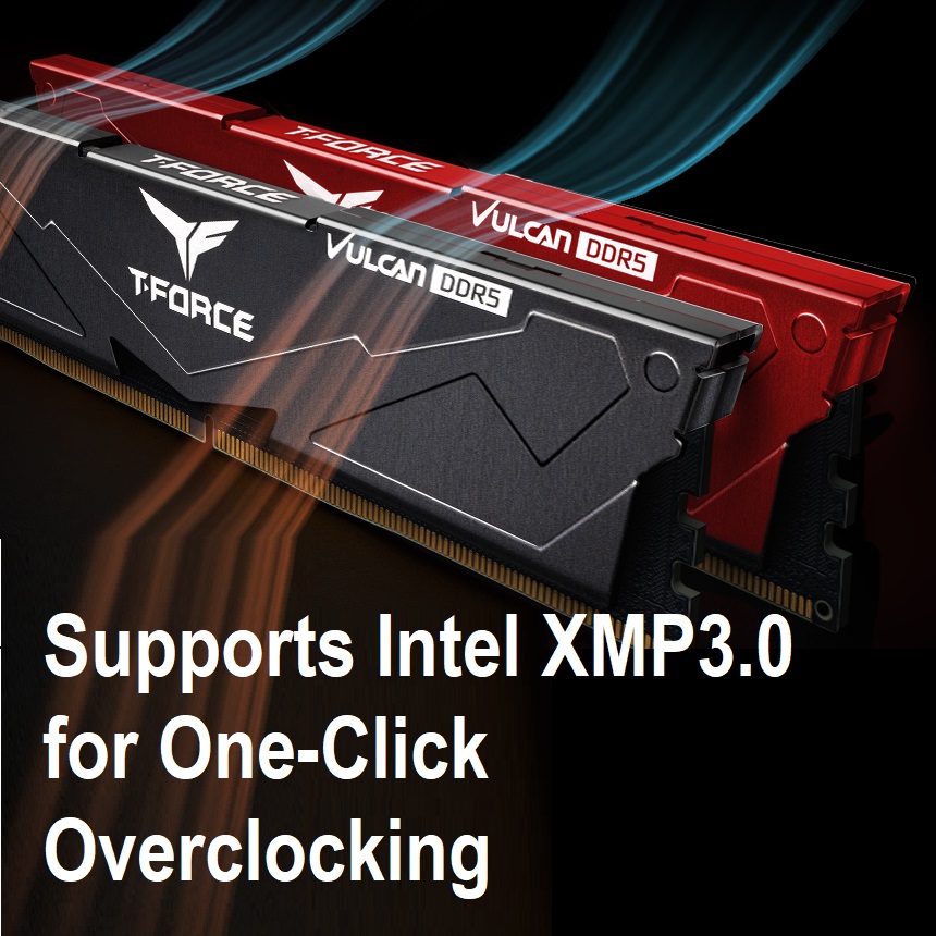 FLBD532G6000HC38ADC01 T-FORCE VULCAN DDR5 32GB RAM Kit 6000MHz CL38 TEAMGROUP T-FORCE VULCAN DDR5 32GB (2x16GB) 6000MHz (PC5-48000) CL38 Intel XMP 3.0 & AMD Expo Compatible Desktop Memory Module Ram Black FLBD532G6000HC38ADC01