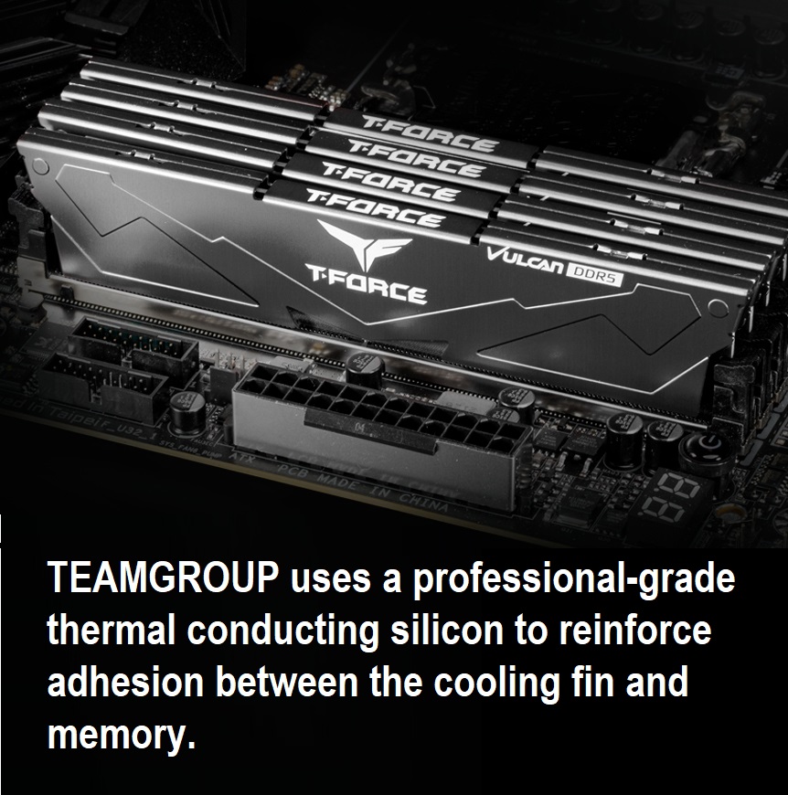 FLBD532G6000HC38ADC01 T-FORCE VULCAN DDR5 32GB RAM Kit 6000MHz CL38 TEAMGROUP T-FORCE VULCAN DDR5 32GB (2x16GB) 6000MHz (PC5-48000) CL38 Intel XMP 3.0 & AMD Expo Compatible Desktop Memory Module Ram Black FLBD532G6000HC38ADC01