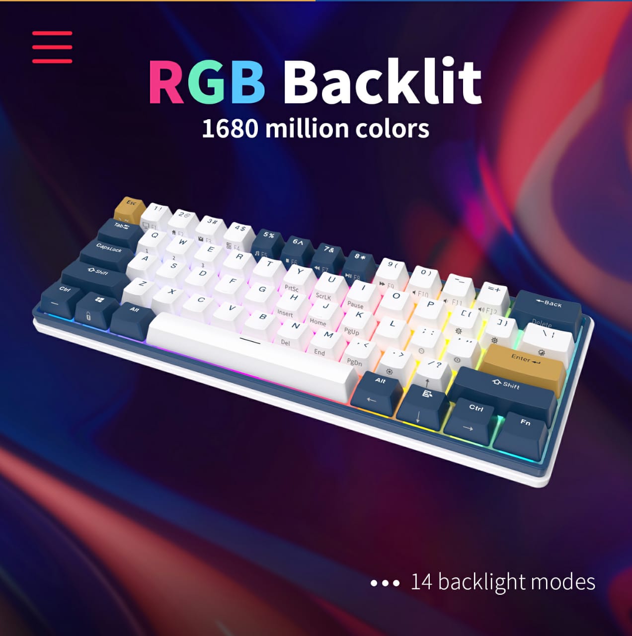 Mechanical Keyboard RGB 61 Programmable Keys