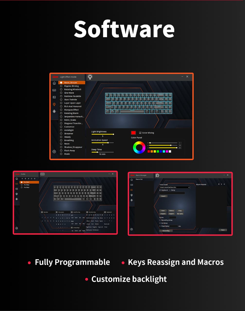 Mechanical Keyboard RGB 61 Programmable Keys
