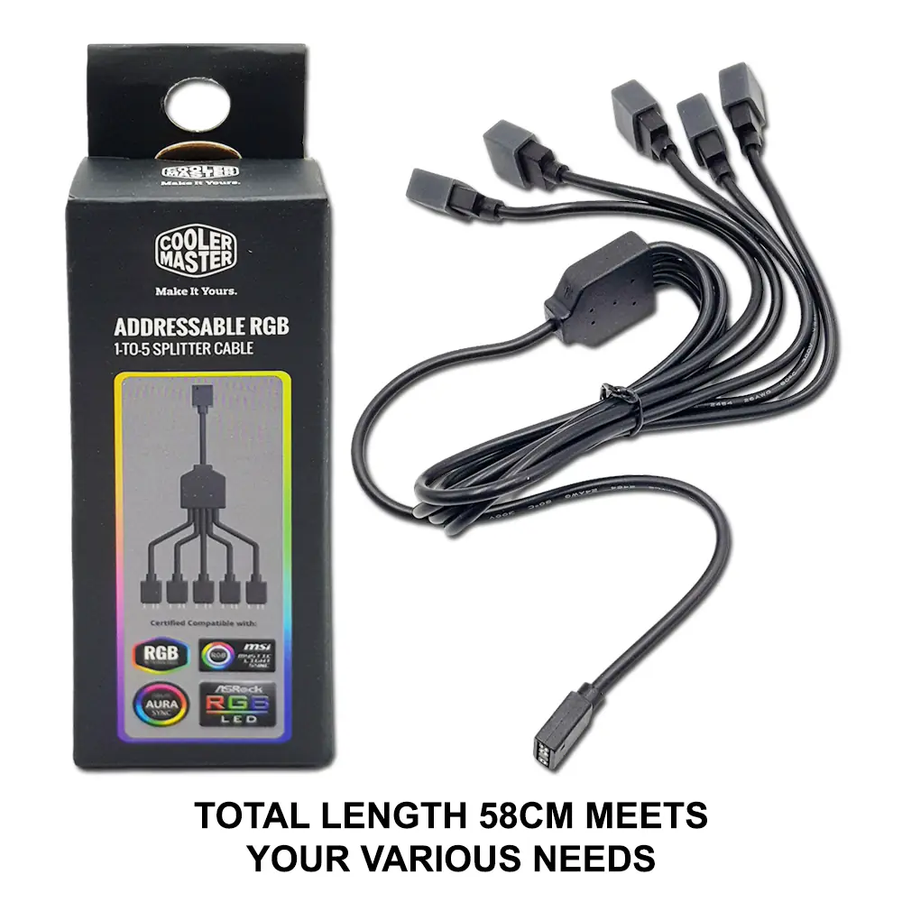 Cooler Master 1-to-5 ARGB Splitter Cable 3-Pin