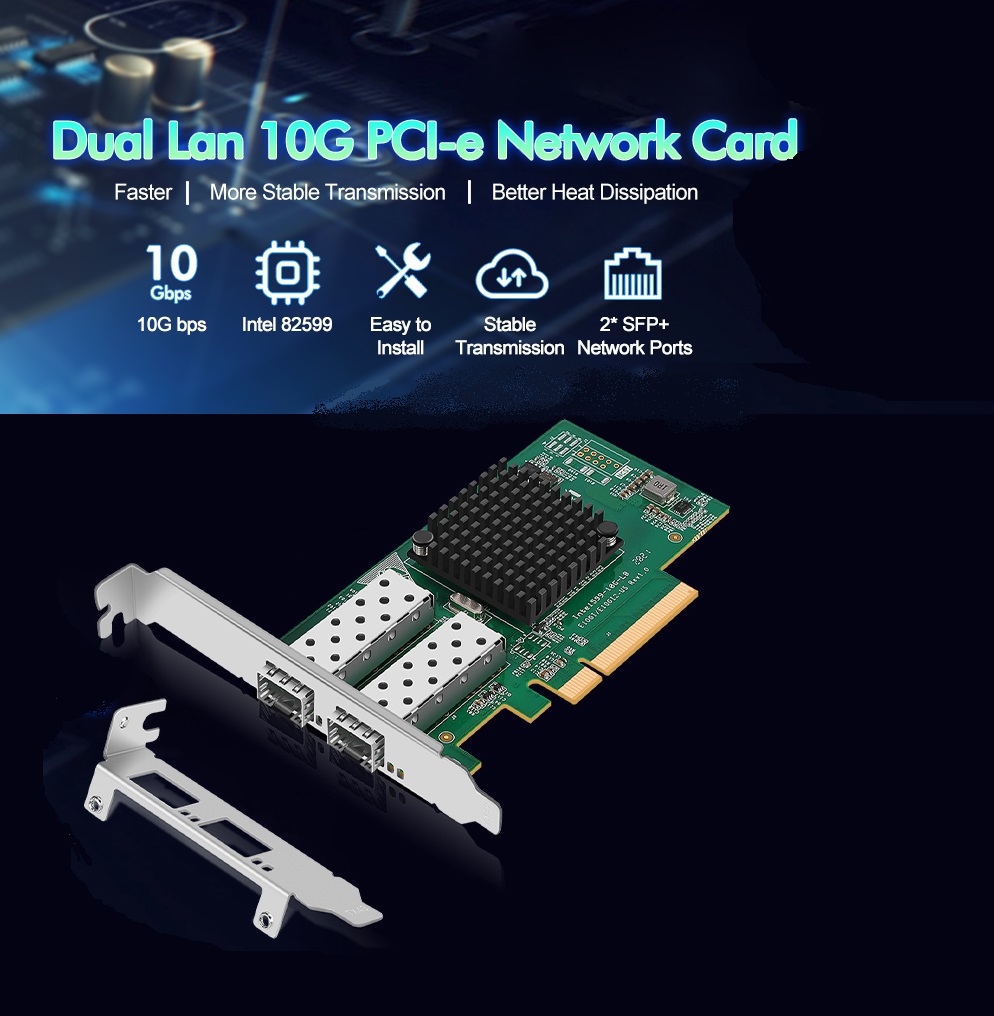 AXA0376A11040 10Gb Dual LAN SFP Network Card Intel 82599 10Gb Dual LAN SFP PCI-e Network Card