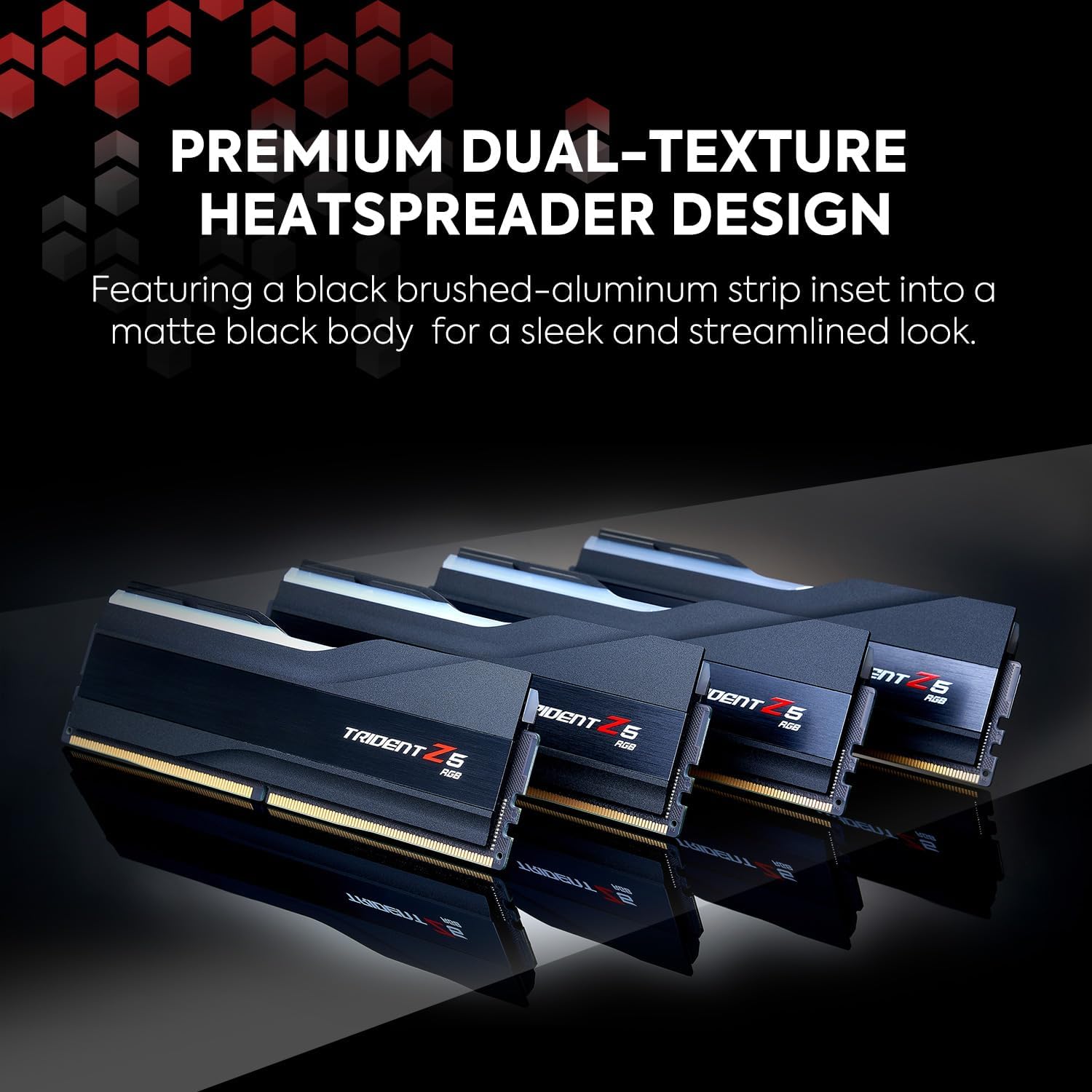 G.SKILL Trident Z5 RGB Series (Intel XMP 3.0) DDR5 RAM 64GB (2x32GB) 6400MT/s CL32-39-39-102 1.40V Desktop Computer Memory UDIMM - Matte Black (F5-6400J3239G32GX2-TZ5RK) RGB DDR5 RAM 64GB 32GB 6400MT CL32
