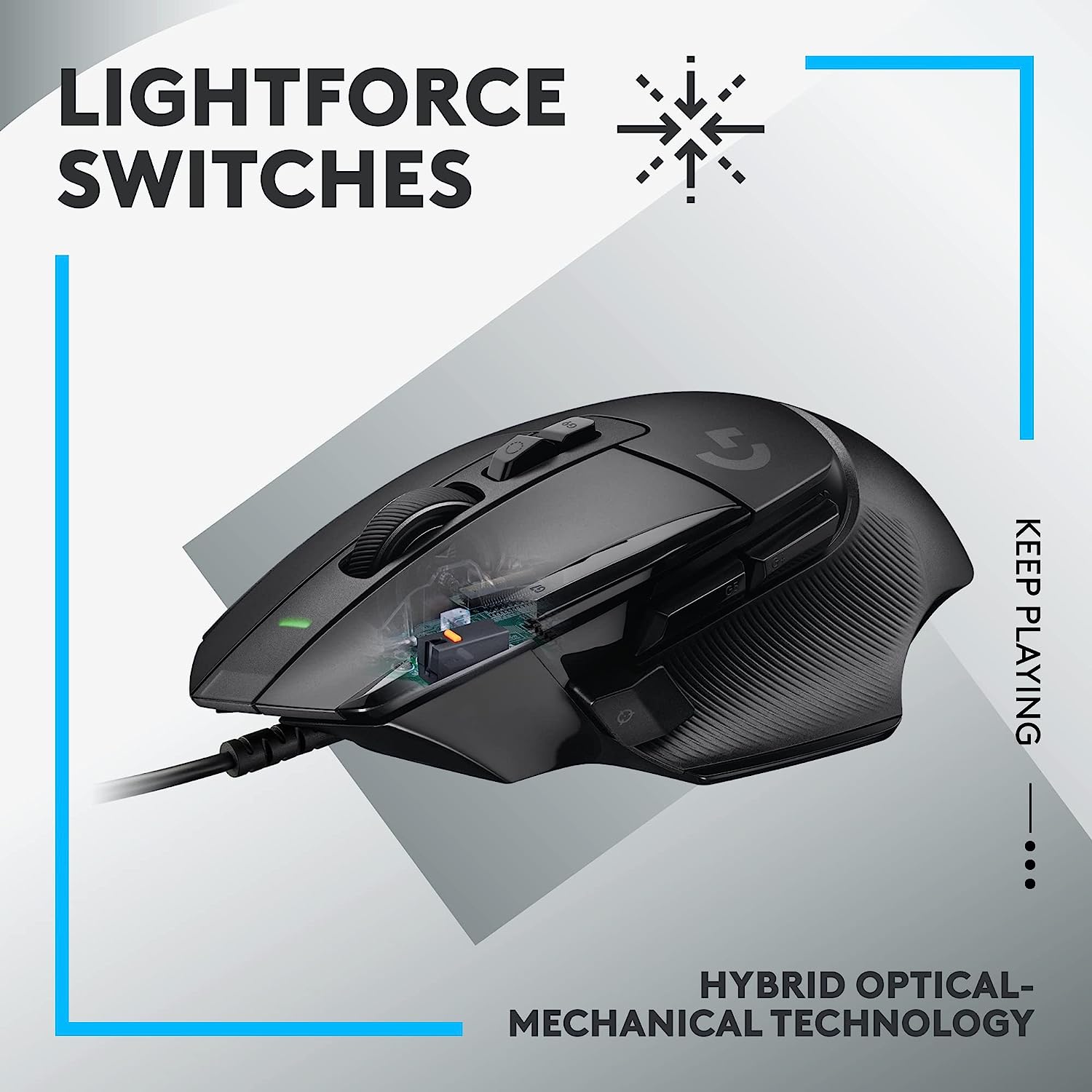 910-006142 Logitech G502 X Wired Gaming Mouse HERO 25K Logitech G502 X Wired Gaming Mouse HERO 25K gaming sensor - LIGHTFORCE hybrid optical-mechanical primary switches