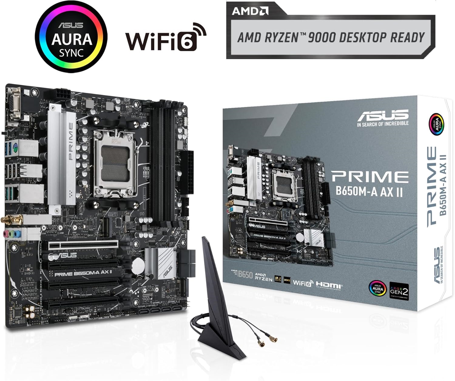 90MB1ED0-MVAAY0 AMD B650 Ryzen 7000 Micro-ATX motherboard DDR5 ASUS Prime B650M-A AX II AMD B650(Ryzen 7000) Micro-ATX motherboard(DDR5 6400+(OC)