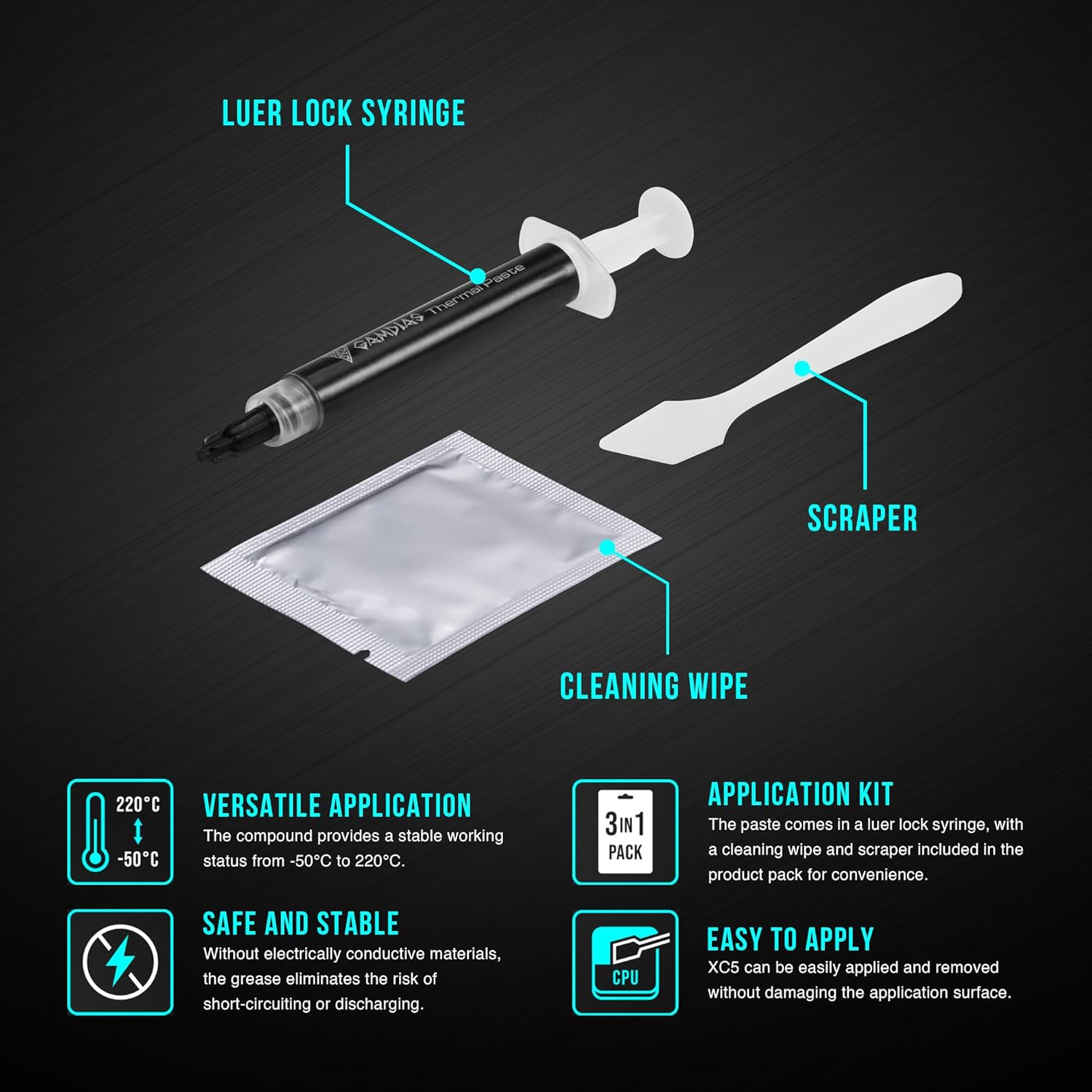 GAMDIAS-XC5 GAMDIAS XC5 PERFORMANCE THERMAL COMPOUND 4g GAMDIAS XC5 PERFORMANCE THERMAL COMPOUND 4g