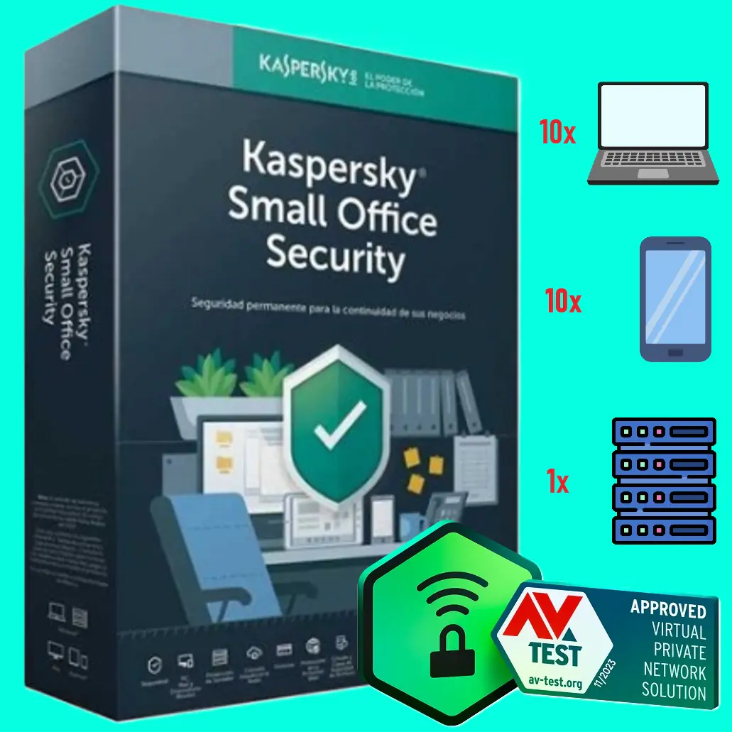 KSOS10-4-00318 Kaspersky Small Office Security 1 YR Kaspersky Small Office Security 1-Year License For 10 PC 10 Mobile 1 Server With Anti-Ransomware