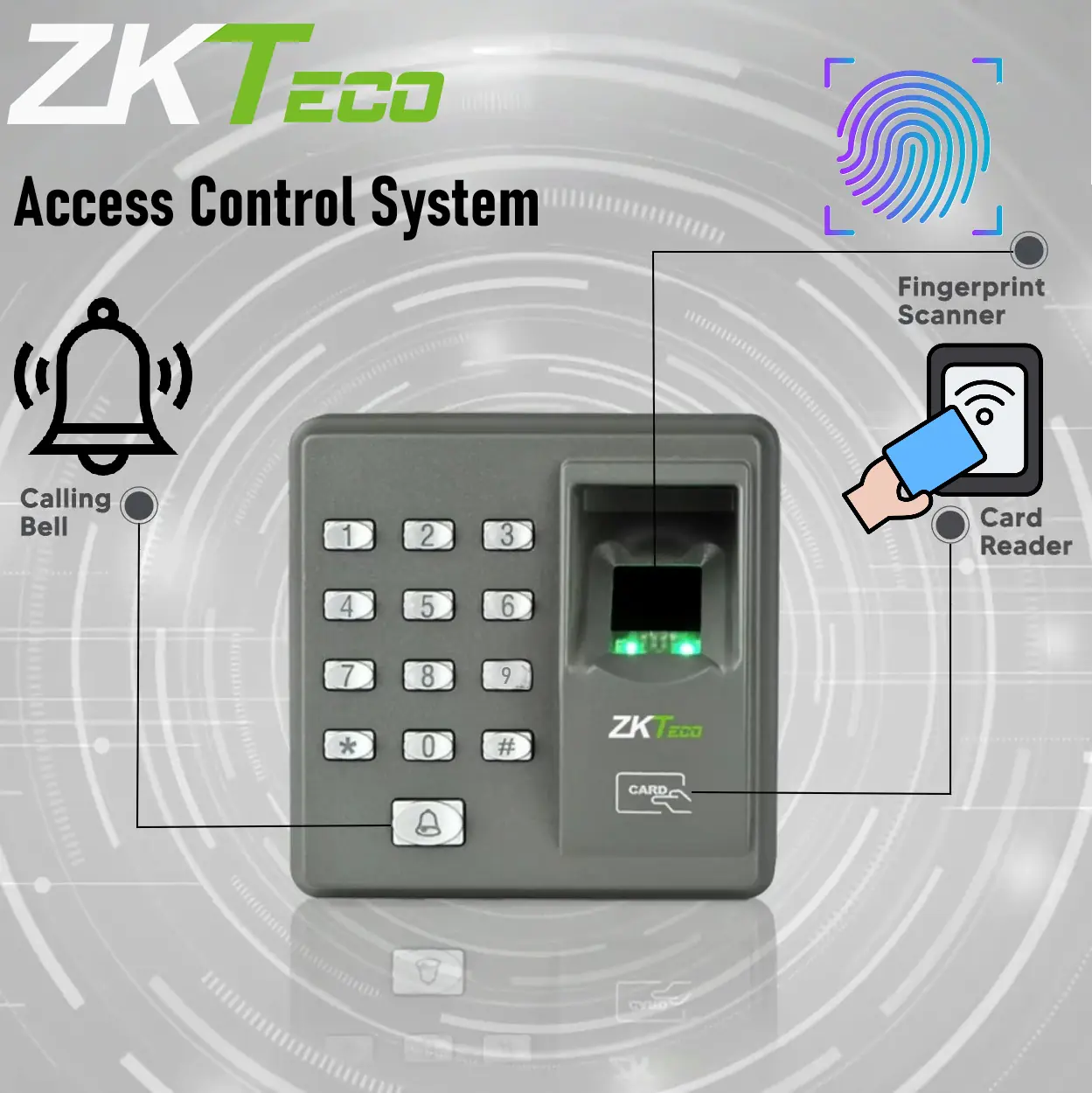 ZKT-X7-ACCESS ZKTeco X7 ID Fingerprint Access Control System ZKTeco X7 - ID Fingerprint Access Control System With 500 Fingerprint & 500 Card Capacity