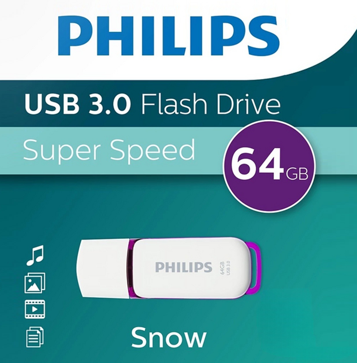 Philips USB Flash Drive 64GB Snow Edition USB 3.0