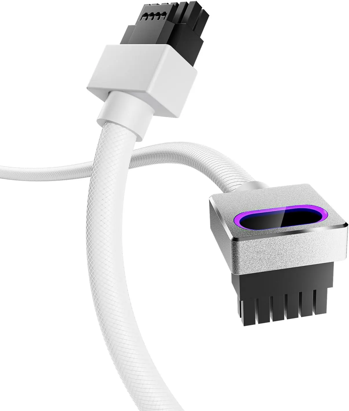 ASIAHORSE Hydrus 16-Pin ARGB GPU B Extension Cable – 700mm, 18AWG, 12V, 30A, 450W Rated Power, Premium PVC Build, Addressable RGB Lighting, White