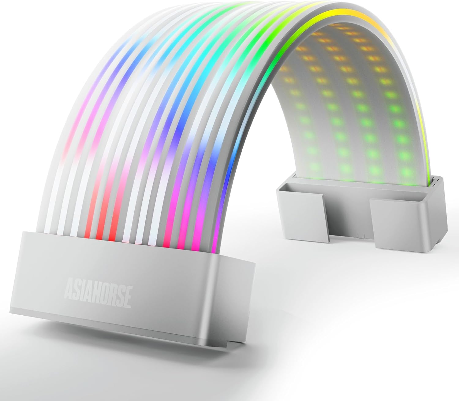 ASIAHORSE AURORA PRO ARGB PSU Cable Cover – 108 LEDs | 5V 3-Pin Sync | Fits 24-Pin & Dual 8-Pin GPU Cables | White Cover | Clean Aesthetic Cable Management