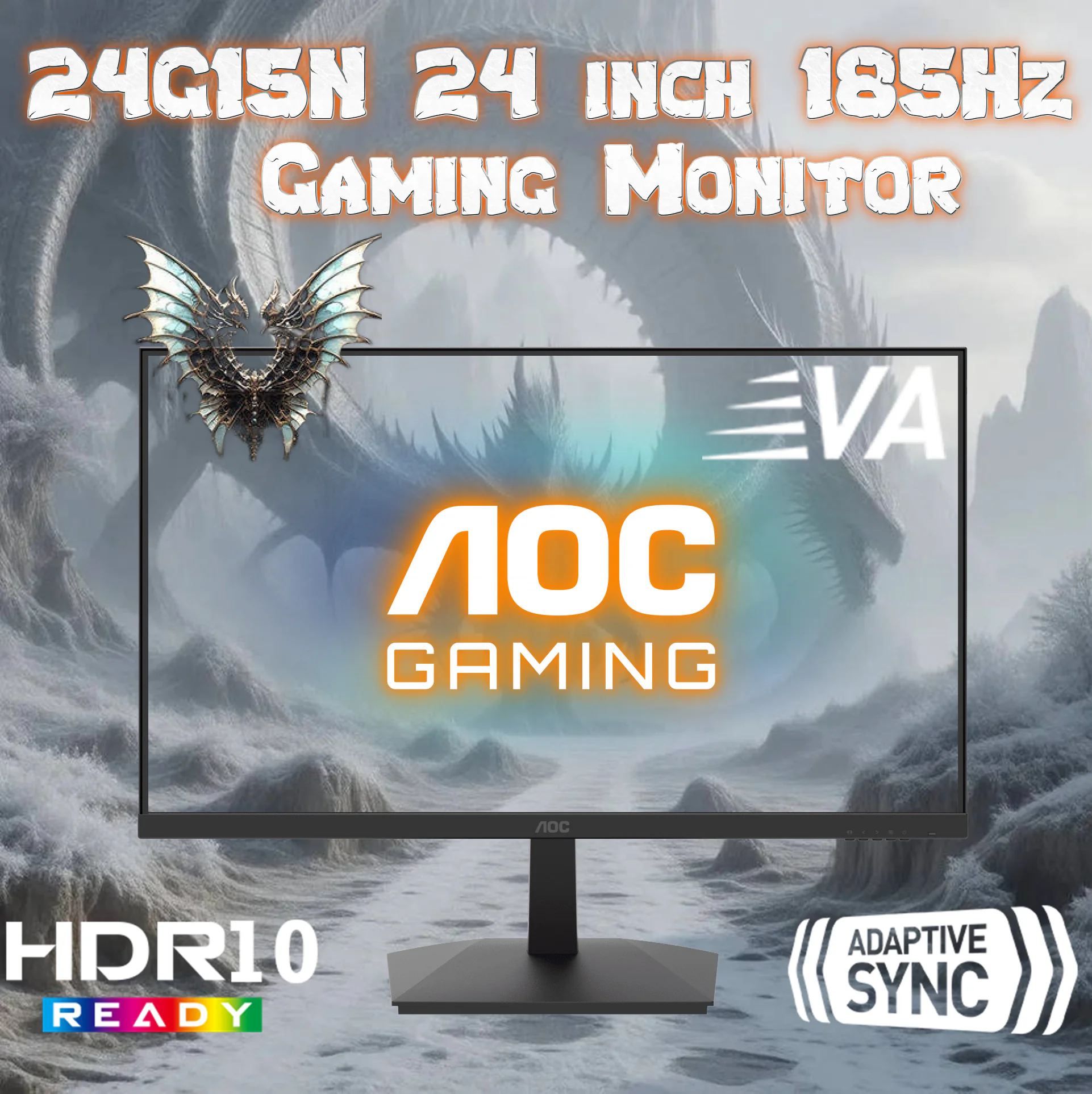 24G15N-185HZ AOC 23.8" 24G15N 185HZ 0.5MS FHD AOC 24G15 Gaming Monitor 24 inch FHD (1920X1080) 185Hz 1ms