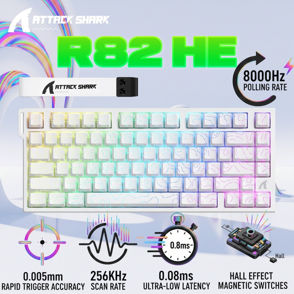 ATTACK SHARK R82 HE 75% Wired Magnetic Gaming Keyboard With 8000Hz Polling Rate