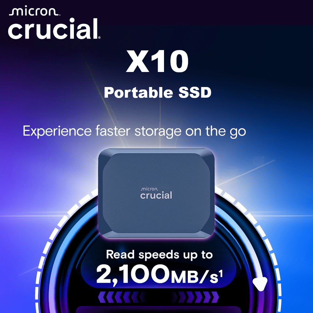 CT2000X10SSD9-02 CRUCIAL X10 EXTERNAL SSD 2TB 2100MB/S Crucial X10 2TB Portable SSD – 2100MB/s USB 3.2 Gen 2x2 External Drive
