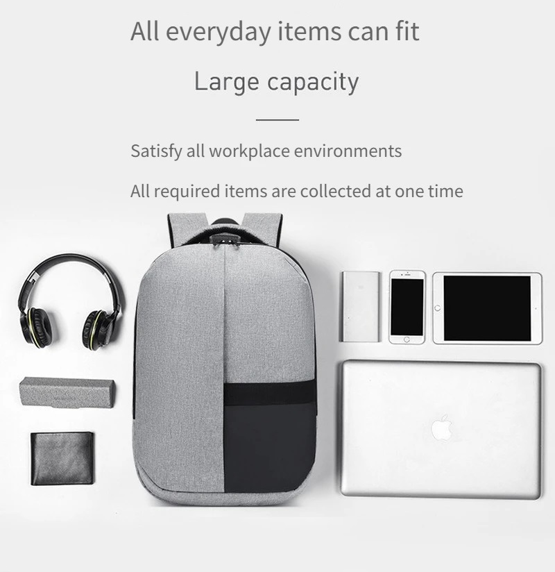 Laptop Backpack Waterproof GREY University School Laptop Backpack - Holds up to 15.6" Laptops & Tablets - Waterproof - Ergonomic Softback - Electronics Impact Protection - Oxford Material - Suitable for University