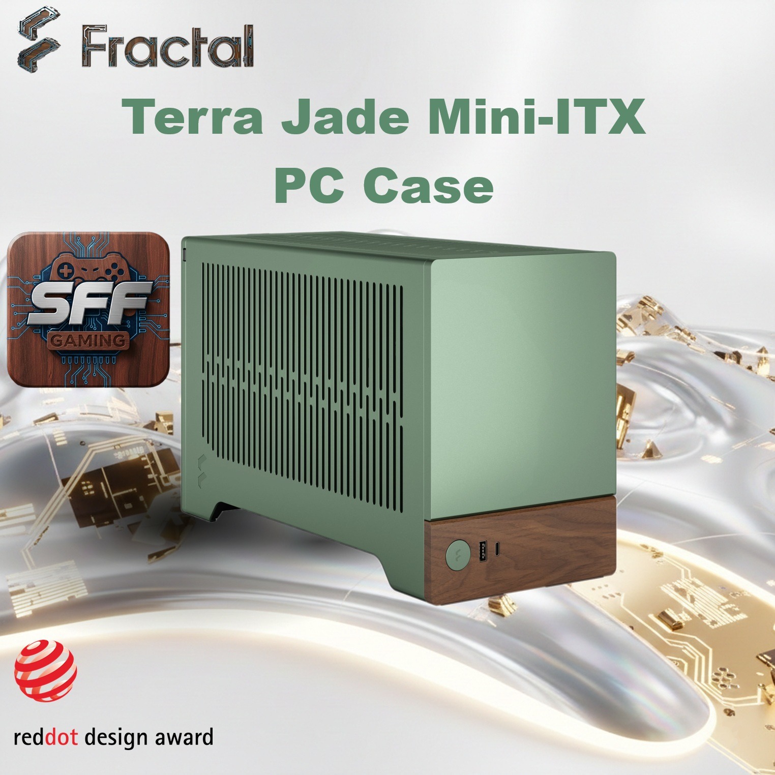 Fractal Terra JADE Mini-ITX PC Case With Walnut Front