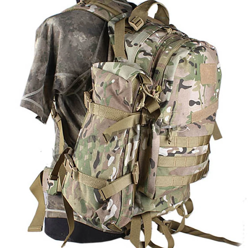 EZ W825 15.6" Heavy-Duty Outdoor Backpack – Camel Green – Tactical Hiking & Camping Bag with Chest & Hip Belts (EXP027)