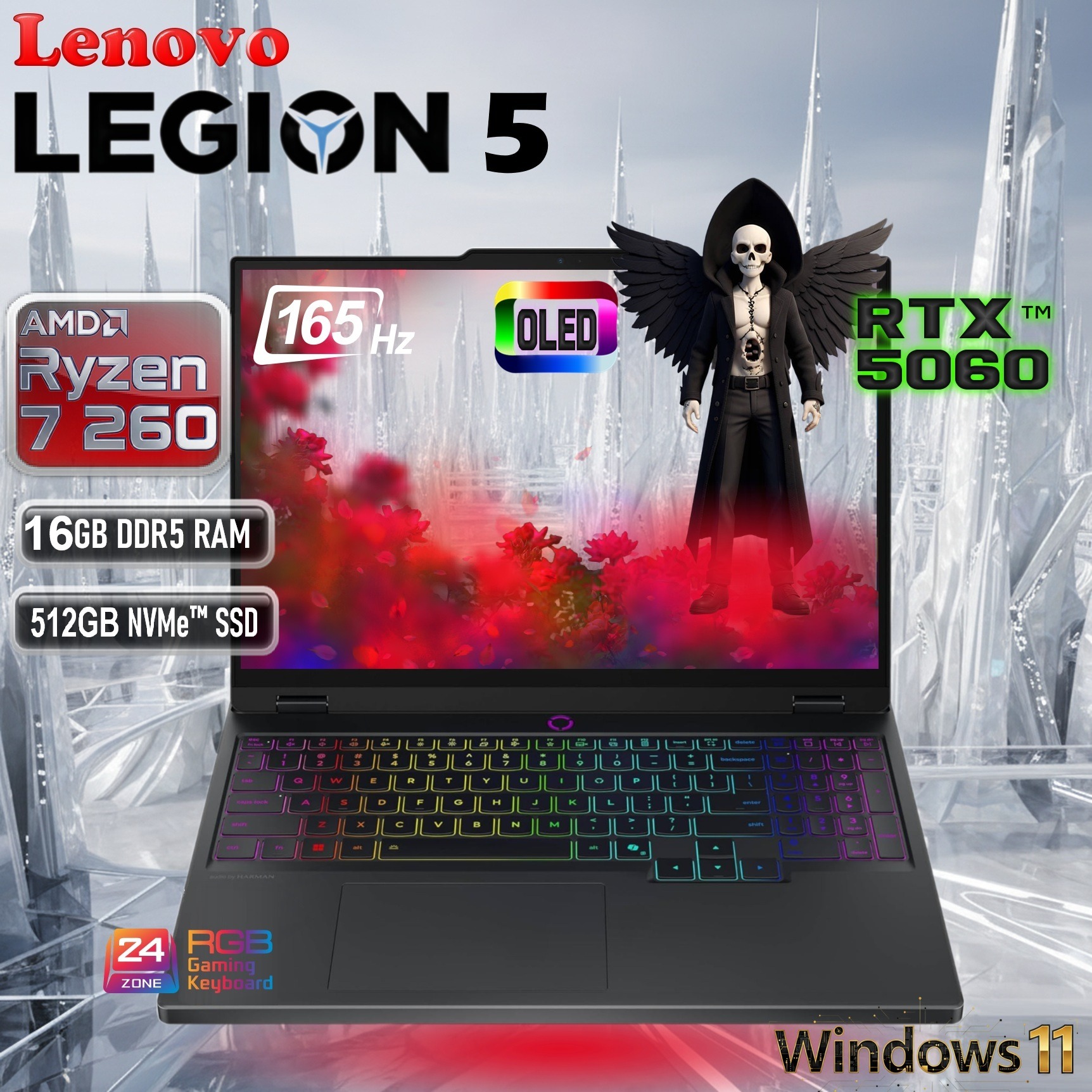Lenovo Legion 5 15AHP10 AI-Powered Gaming Laptop With Ryzen 7 260