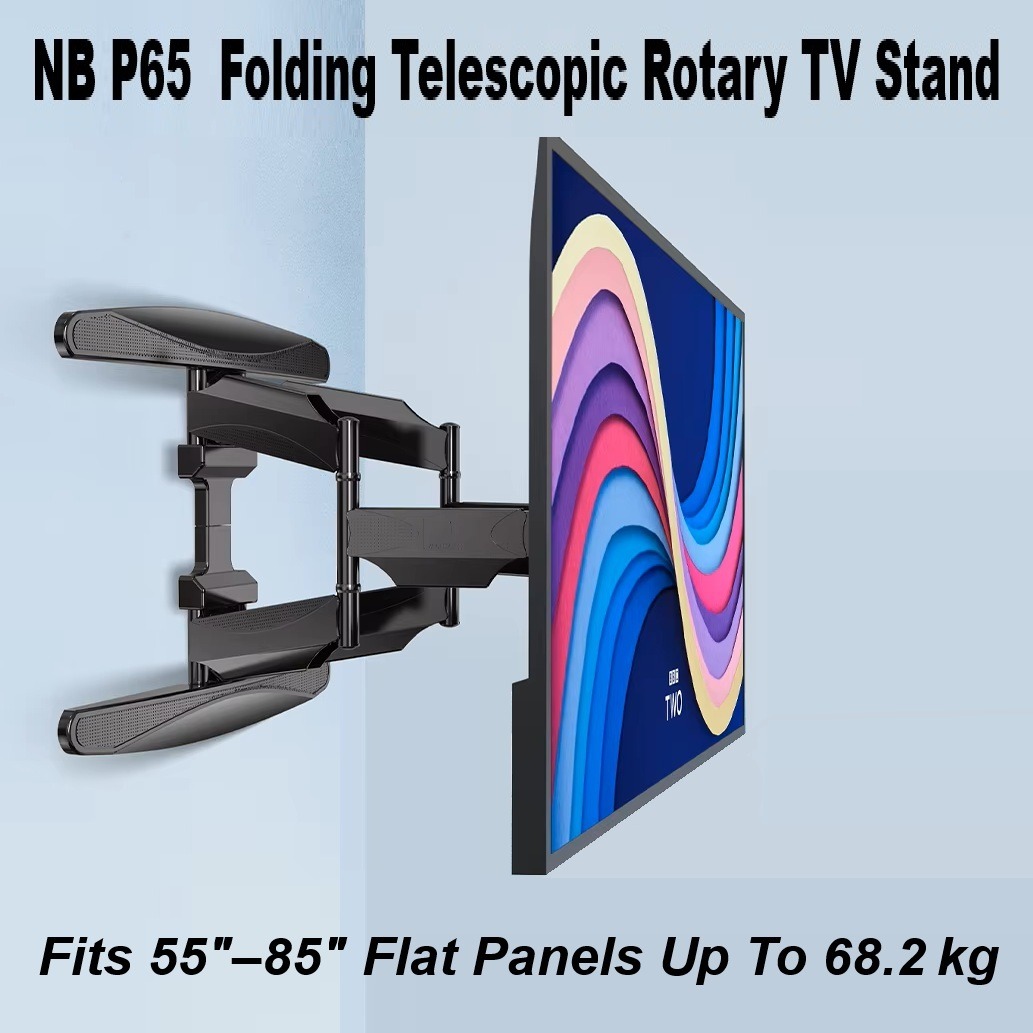 NB-P65 NB P65 Bracket TV Swivel HEAVY DUTY 55" - 85" NB P65 Cantilever TV Wall Mount ; Fits 55″–85″ Flat Panels ; Full Motion Tilt +8°/-5°