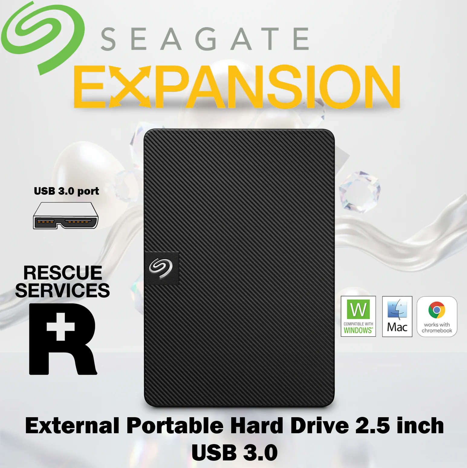 STKM2000400 EXTERNAL SEAGATE EXPANSION 2TB HDD Seagate Expansion Portable Hard Drive 2TB USB 3.0 Plug-And-Play