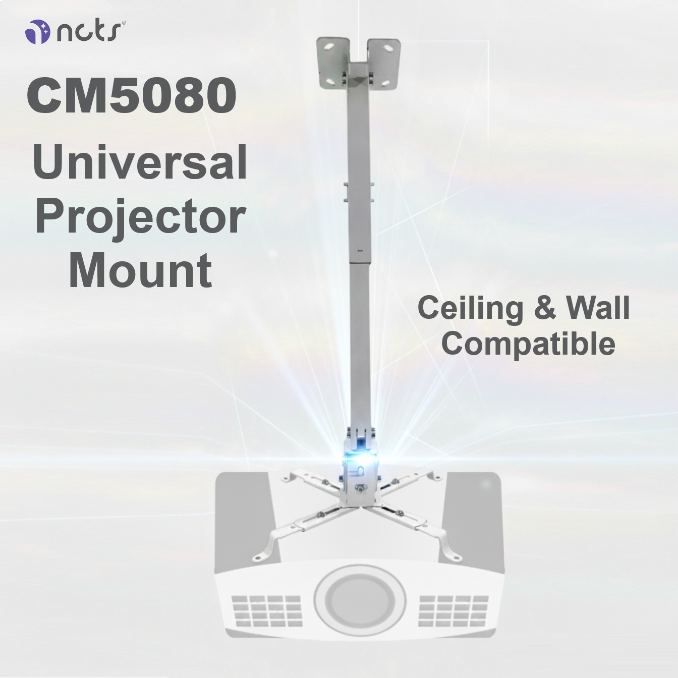 NCTS-CM5080 NCTS PROJECTOR CEILING MOUNT HEIGH 50*80*CM NCTS CM5080 Universal Projector Mount – Full-Motion 360° Swivel