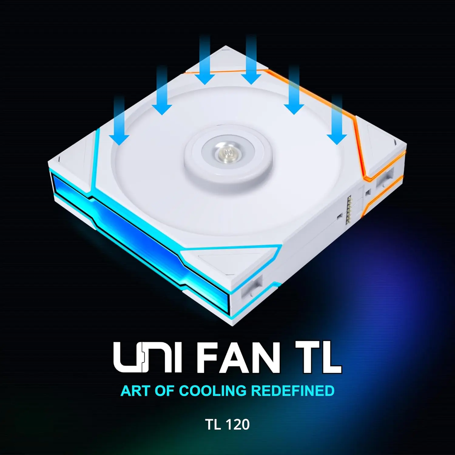 12TL1W-WHITE LIAN LI UNI FAN TL 120mm RGB WHITE UNI FAN TL 120 White Performance ARGB Fan With LCP Blades