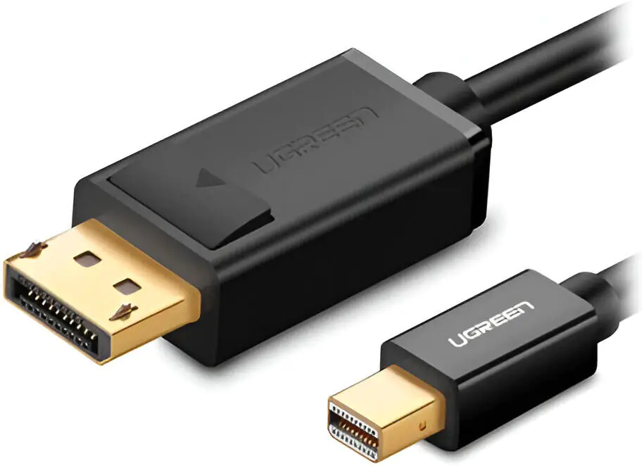 UGREEN 10477 Mini DisplayPort to DisplayPort Cable 1.5M – 8.64Gbps, 2560x1600p@60Hz, Gold-Plated, DP 1.2, Bi-Directional, Plug & Play – Black Premium Video Cable