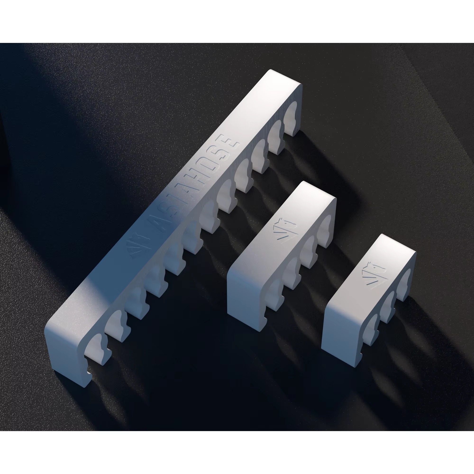 ASIAHORSE J-Model Cable Combs 1-Pack (24x Set) | 4x24Pin, 12x8Pin, 8x6Pin | White | Fits 3.4mm PSU & Extension Cables | Cable Management Accessory