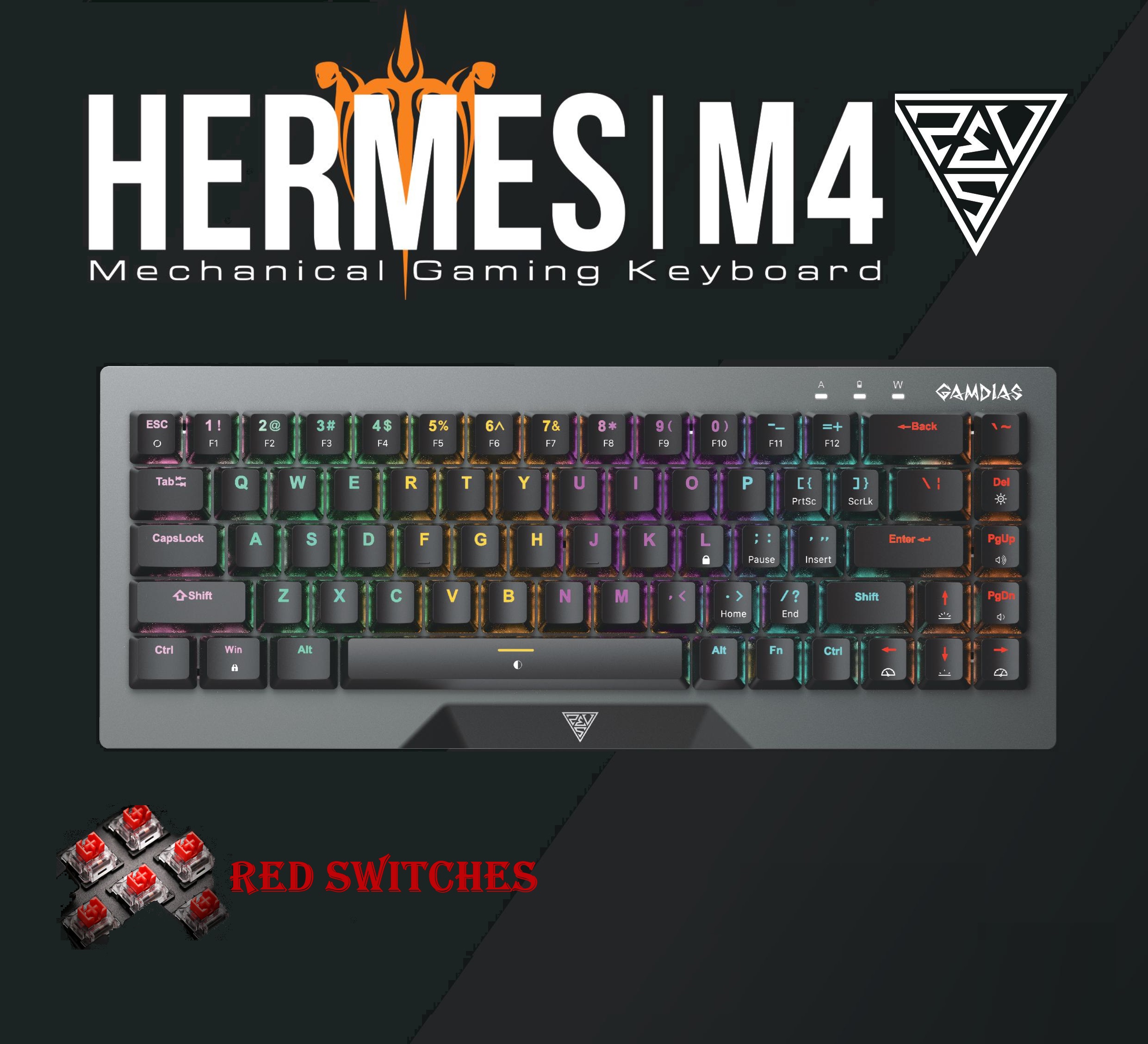 HERMES-M4-GG GAMDIAS HERMES M4 Gaming Mechanical Keyboard GAMDIAS HERMES M4 Gaming Mechanical Keyboard 65% Form Factor